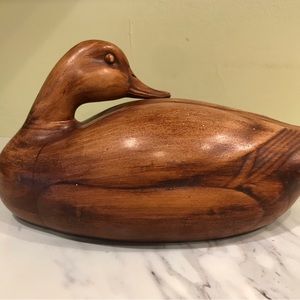 Atlantic Mold Co Ceramic Wood looked Duck signed Bob and Garnet BK